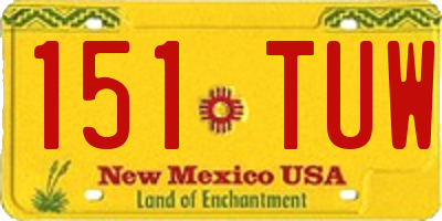 NM license plate 151TUW