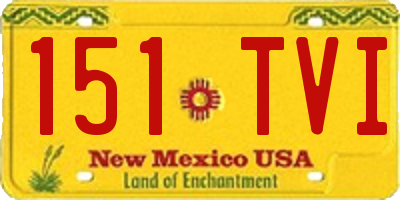 NM license plate 151TVI