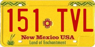 NM license plate 151TVL