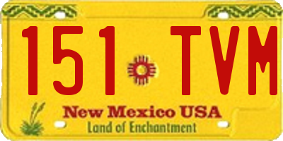 NM license plate 151TVM