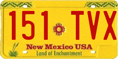 NM license plate 151TVX