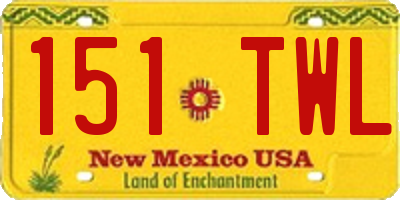 NM license plate 151TWL