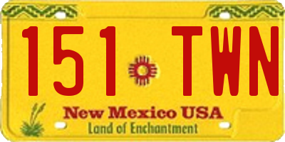 NM license plate 151TWN