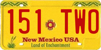 NM license plate 151TWO