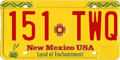 NM license plate 151TWQ