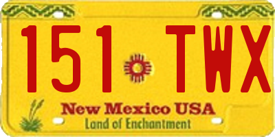 NM license plate 151TWX