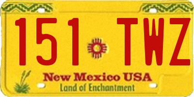 NM license plate 151TWZ