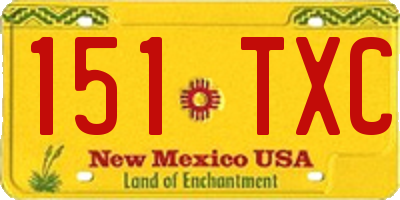 NM license plate 151TXC