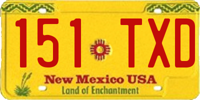 NM license plate 151TXD