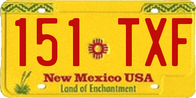 NM license plate 151TXF