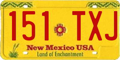 NM license plate 151TXJ