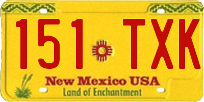 NM license plate 151TXK