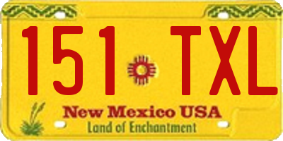 NM license plate 151TXL
