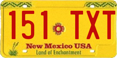 NM license plate 151TXT