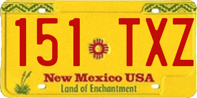 NM license plate 151TXZ