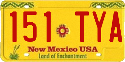NM license plate 151TYA