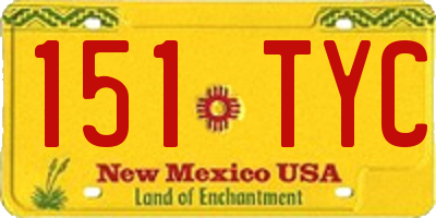 NM license plate 151TYC