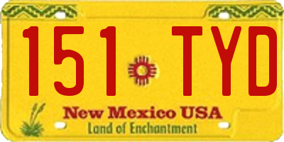 NM license plate 151TYD