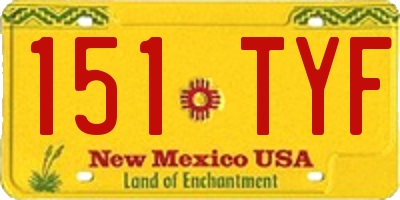 NM license plate 151TYF