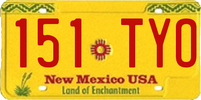NM license plate 151TYO