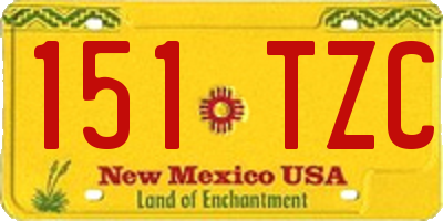 NM license plate 151TZC