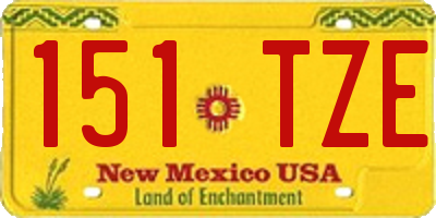 NM license plate 151TZE