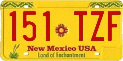 NM license plate 151TZF