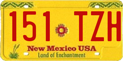 NM license plate 151TZH