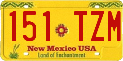 NM license plate 151TZM