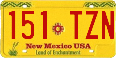 NM license plate 151TZN