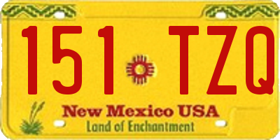 NM license plate 151TZQ