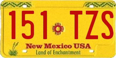 NM license plate 151TZS