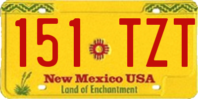 NM license plate 151TZT