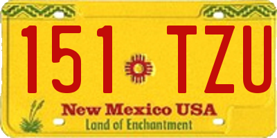 NM license plate 151TZU