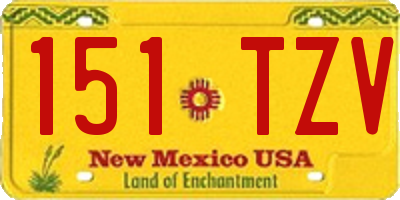 NM license plate 151TZV