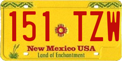 NM license plate 151TZW
