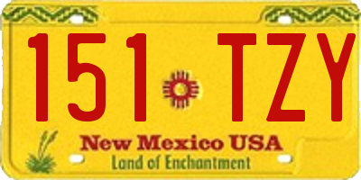 NM license plate 151TZY