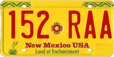 NM license plate 152RAA