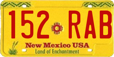 NM license plate 152RAB