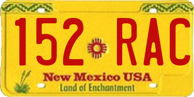 NM license plate 152RAC