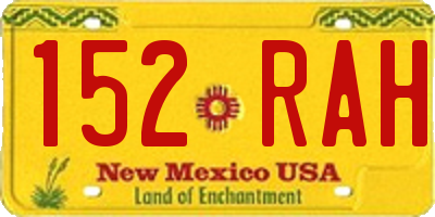 NM license plate 152RAH