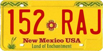 NM license plate 152RAJ