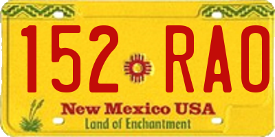 NM license plate 152RAO