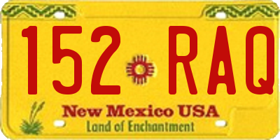 NM license plate 152RAQ