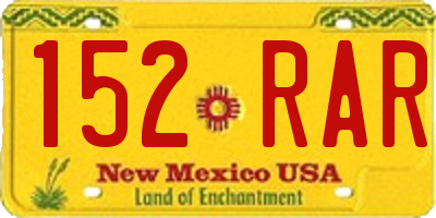 NM license plate 152RAR