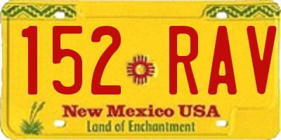 NM license plate 152RAV