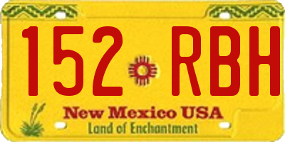 NM license plate 152RBH