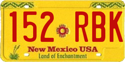 NM license plate 152RBK