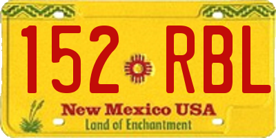 NM license plate 152RBL