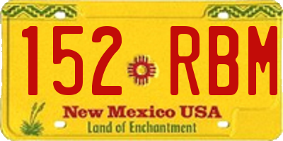 NM license plate 152RBM
